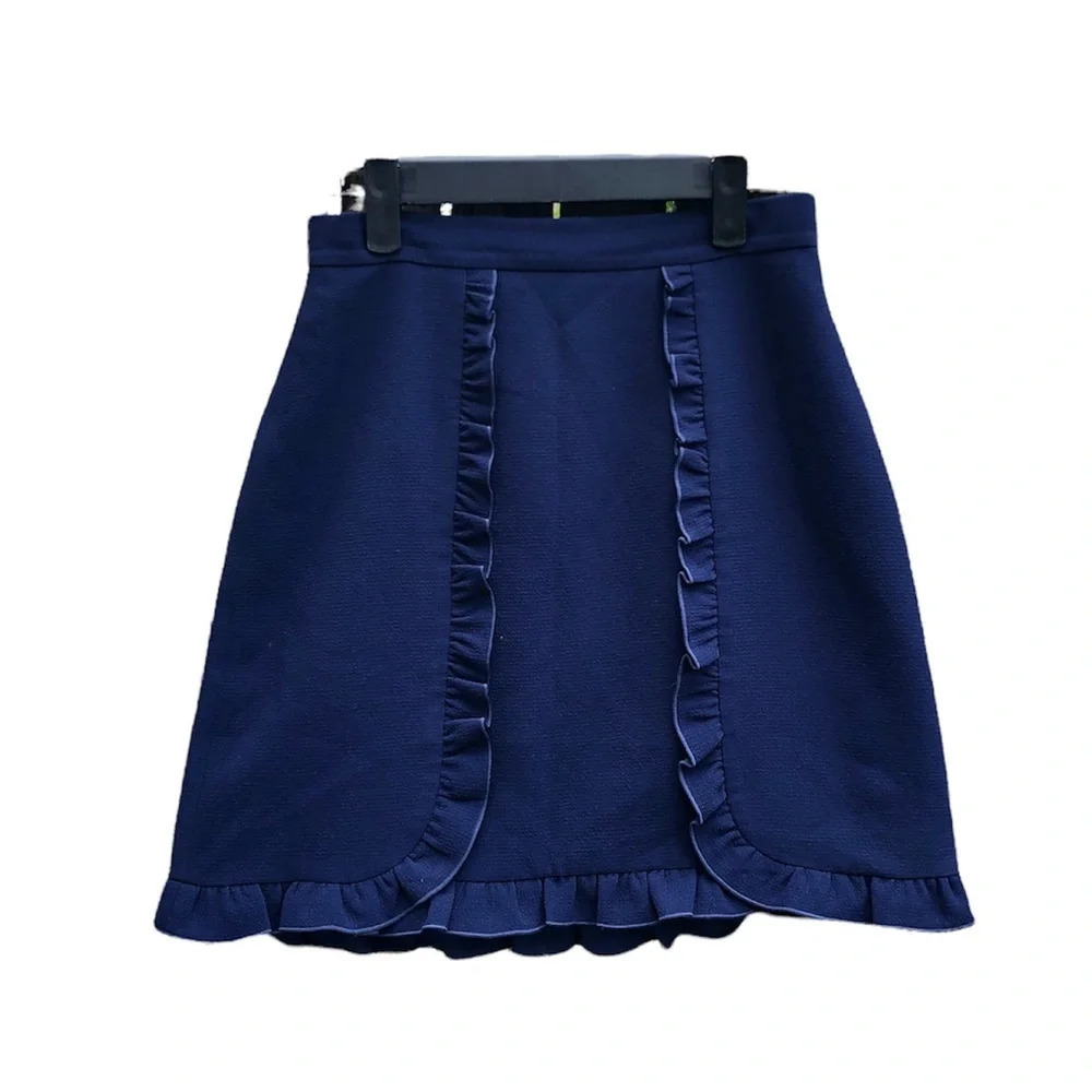 CLUB MONACO NAVY BLUE RUFFLE MINI SKIRT